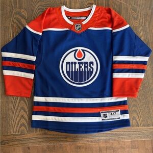 NHL Edmonton Oilers Kids Blue & Orange Jersey with Team Crest